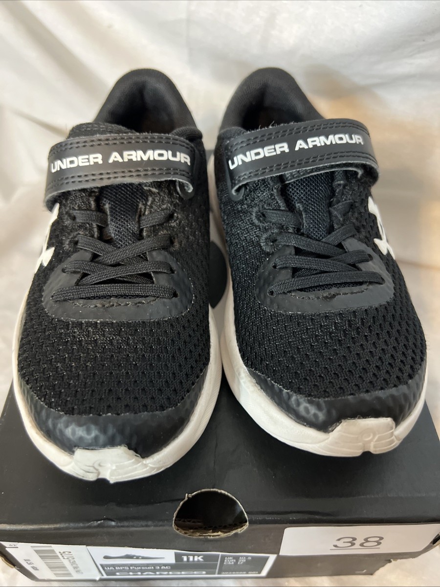 Under Armour BPS Pursuit 3AC Boys Shoes Black Size 11K