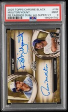 Marketplace image: 2025 Topps Chrome Black R Yount / P Molitor Dual Auto 1/1 Superfractor PSA 9