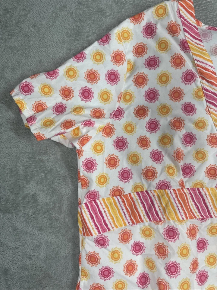 NEW Landau Geometric V Neck Scrub Geometric Size XXL Pink&Orange New - Image 3 of 4