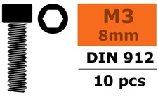 GForce - 3x8mm 10pcs steel socket head screws