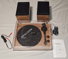 Seeying Turntable Hi-Fi System Model SY101 with 2 Bookshelf Speakers BENT NEEDLE