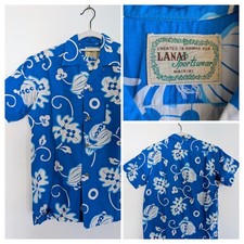 Vtg 60/70s Lanai Sportswear Waikiki Aloha Hawaiian Shirt Pocket Abstract Floral