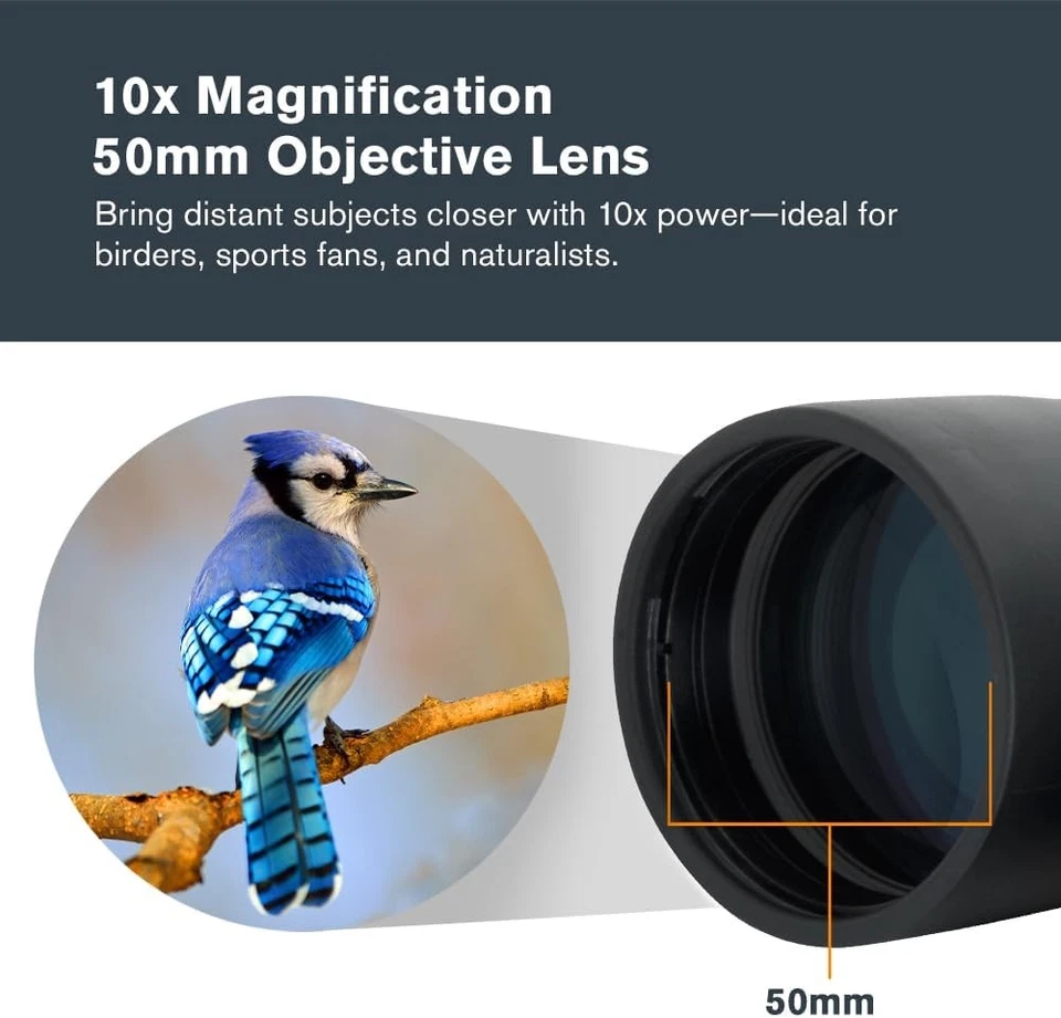 Celestron Outland X 10x50 Waterproof Binoculars Multi Coated Optics BaK 4 Prisms - Image 4 of 4