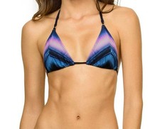 NWOT PIlyq Skyline Sm Triangle Tie-dye Halter Bikini Swim Top 98008