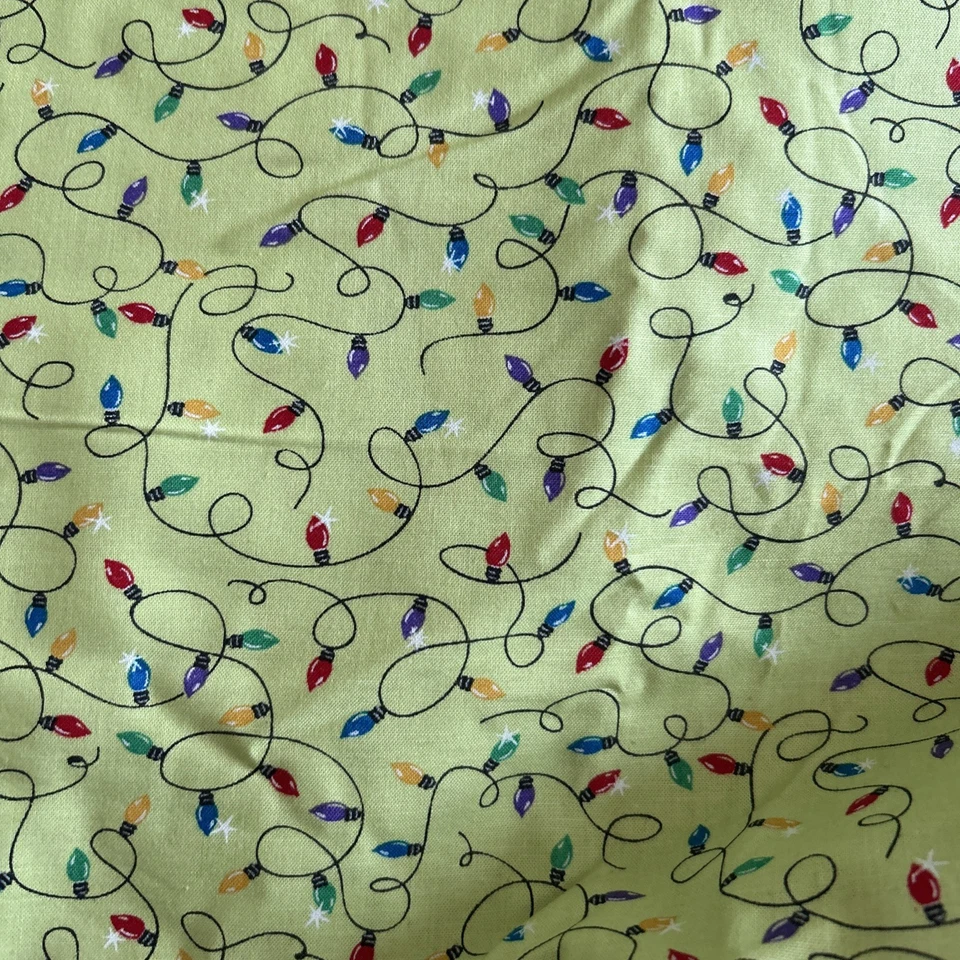 Cotton Christmas Lights Cotton Fabric Connecting Threads Jenni Calo FREE Ship - Image 2 of 4