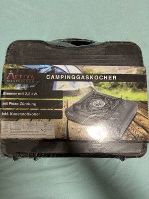   ACTIVA Camping Gaskocher   2,2 kW   Piezo Zündung   inkl. Koffer   NEU