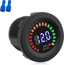 "Medidor de Voltaje de Bateria, Impermeable DC 12V LED Digital "