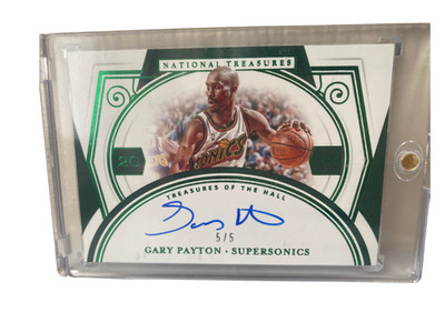 Gary Payton 5/5 Auto   2020-21 Panini National Treasures   Treasures of the Hall