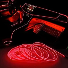 5M LED Red Car Decorative Interior Lamp Atmosphere Wire Strip Light Accessories