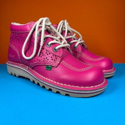 Kickers Kick Hi Stiefel - UK6 - rosa geblümtes Leder - neu mit Mängeln