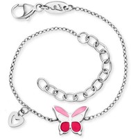 Herzengel - MäDchen Armband Schmetterling Edelstahl Emaille - Kinderschmuck