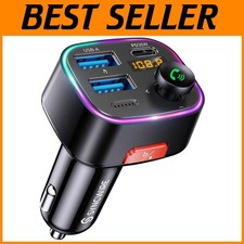 Bluetooth 5.4 FM Transmitter Car Adapter 48W PD 36