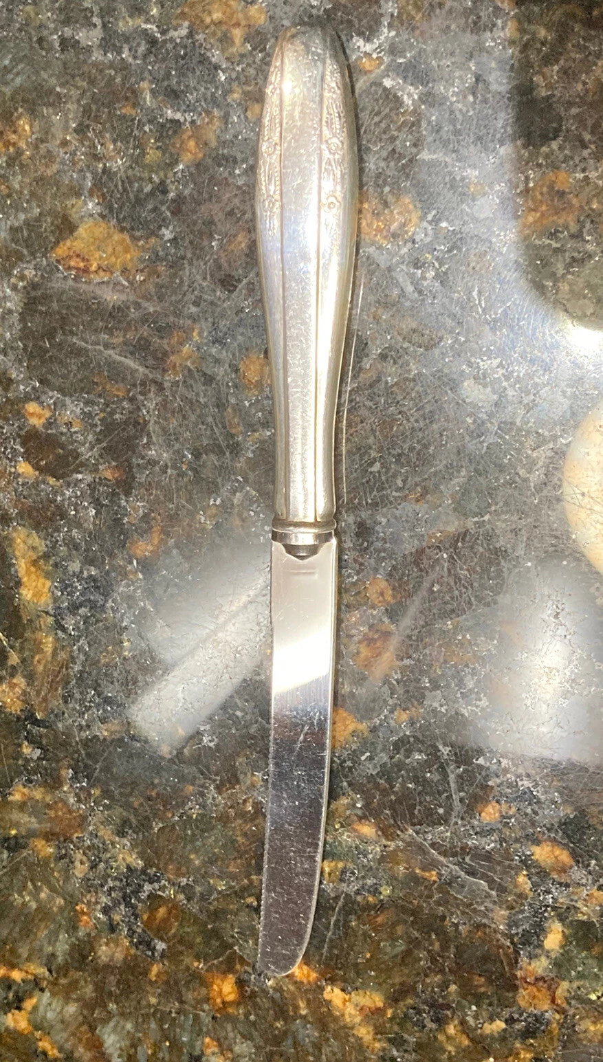 Vintage 7.5” Sterling Silver Handle/Stainless Steel Serrated Blade Citrus Knife