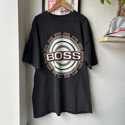 VINTAGE 90s | BOSS Faded Black T-Shirt sz XL | eBay