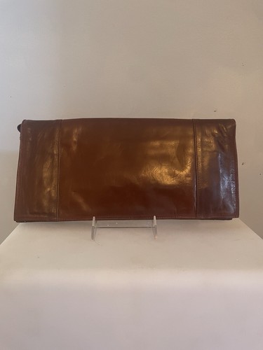 vintage leather handbag Clutch With Removable Leather Strap Gold Detailing - Picture 2 of 11
