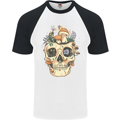 Fruit of the Loom 610260 Herren S/S Schädel Pilzhut Baseball Maglietta Baumwolle
