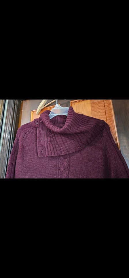 RD стиль бордовый капот шеи пончо стиль свитер размер XS - Изображение 2 из 4