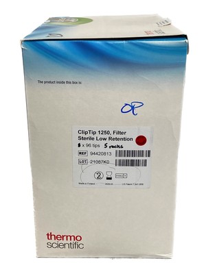 (480) THERMO ClipTip 1250uL Low Retention Filter Pipet Tips 5x96 Tip 94420813