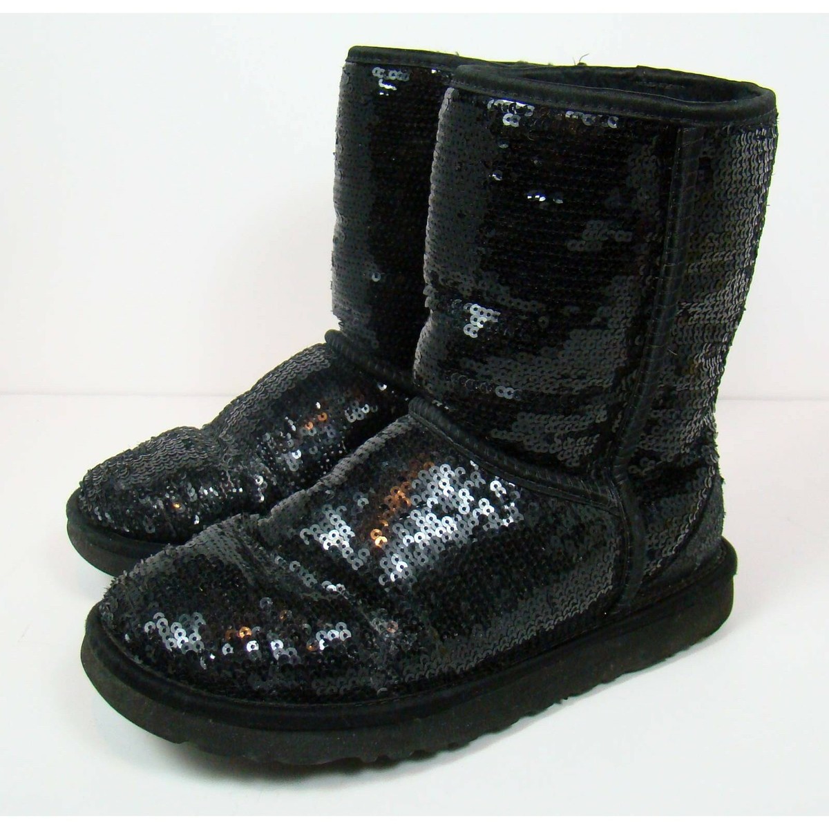 Ugg Australia 3161 Classic Short Sparkles Winter Boots Black 