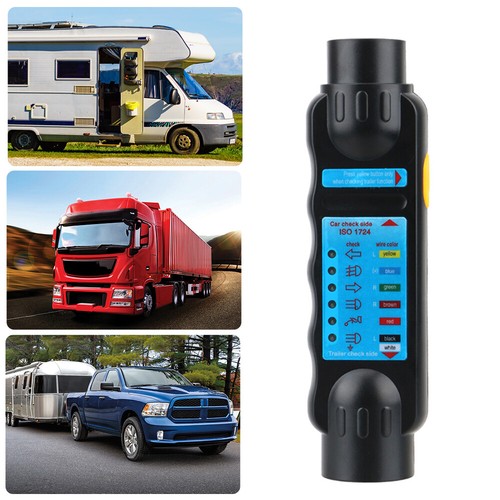 12V 7 Pin Car Trailer Towing Lights Plug&Socket Cable Wiring Circuit Tester Blk - Picture 3 of 11