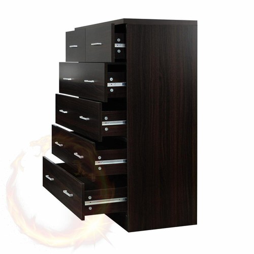 Artiss Tallboy 6 Drawers Storage Cabinet - Walnut - Picture 4 of 8