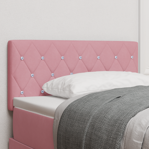 Testiera Imbottita In Velluto 24KF – Queen/Full – Colore Nero – Con Bottoni E Struttura In Legno