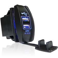 Caricabatterie Presa Modulo Doppio USB Blu Led Lancia Ypsilon Voyager Thema