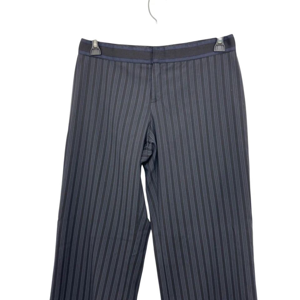 VINTAGE Nine West Cyndi Womens Black/Navy Striped Wide Legs Dress Pants SZ 6 - Image 2 of 4