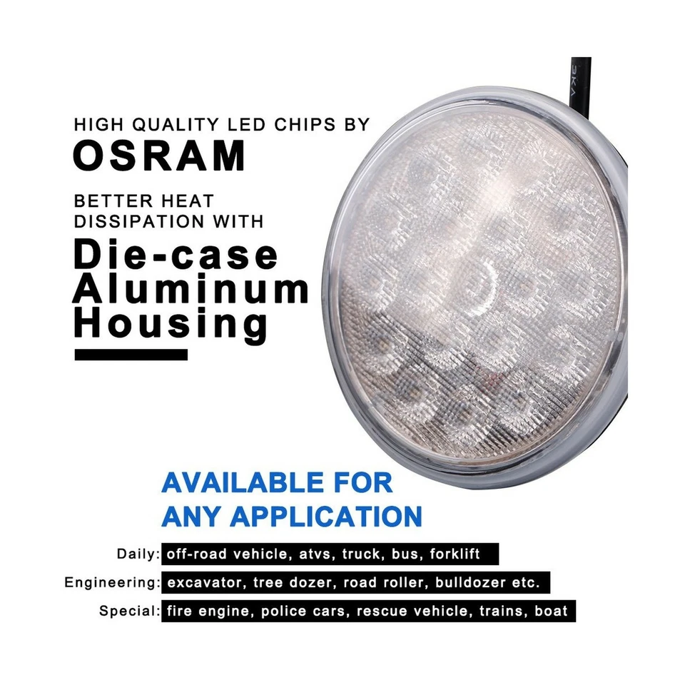 PAR36 LED Xenon White 6000K Multipurpose Tractor Flood Lights Waterproof Bright - Image 4 of 4