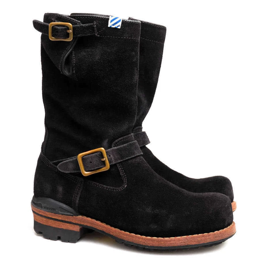 VISVIM Engineer Boots Shoes TWOBOOTS-FOLK Side Zip US9 Mens Suede