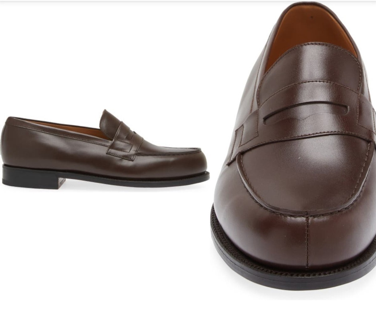JM Weston Chocolate Brown Meleze 180 Split Toe Penny Loafers JM Weston Chocolate Brown Meleze 180 Split Toe Penny Loafers