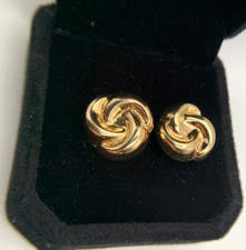 14k Solid Gold Rose-Flower Shaped Stud Earrings, 16mm, 1.7g, FREEgftBx 3Valu