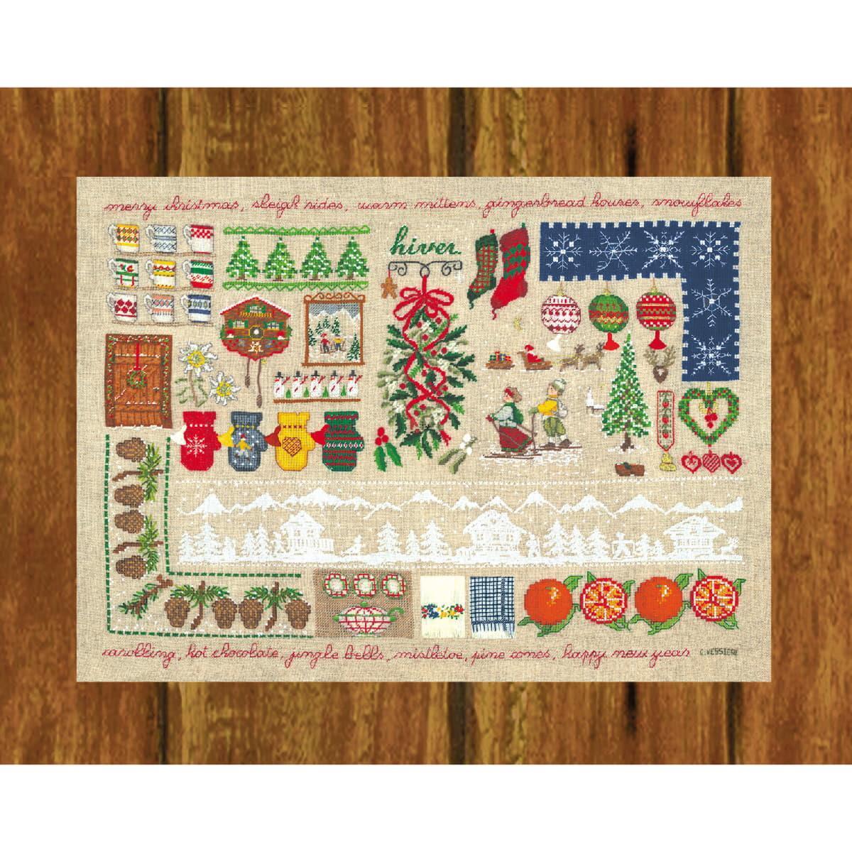 Le Bonheur des Dames counted cross stitch kit ""Winter"", 40x30cm, DIY