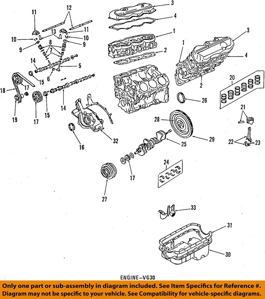 Nissan Pathfinder 1987 1995 cárter de aceite de motor OEM 3,0 L V6 4x4 6 cilindros Foto 3 de 4