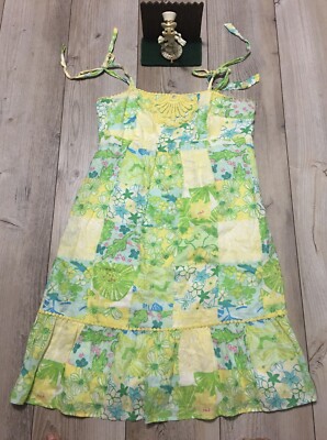 Lilly Pulitzer Women's Patchwork Dress Spaghetti Strap Minimal