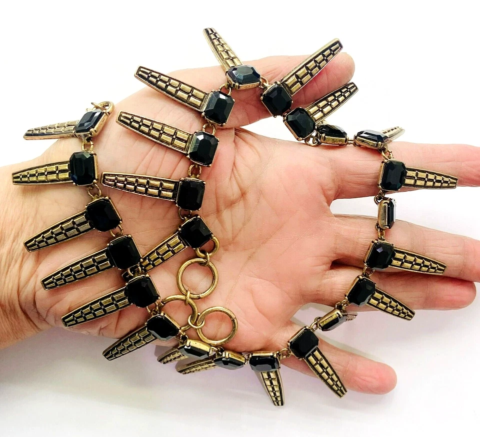 Collar HSN Nicole Romano tono dorado "Belcourt" con púas 16" Foto 4 de 4