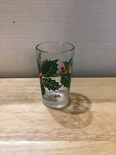 Boscul Holly Leaves 3.75”Peanut Butter Juice Glass