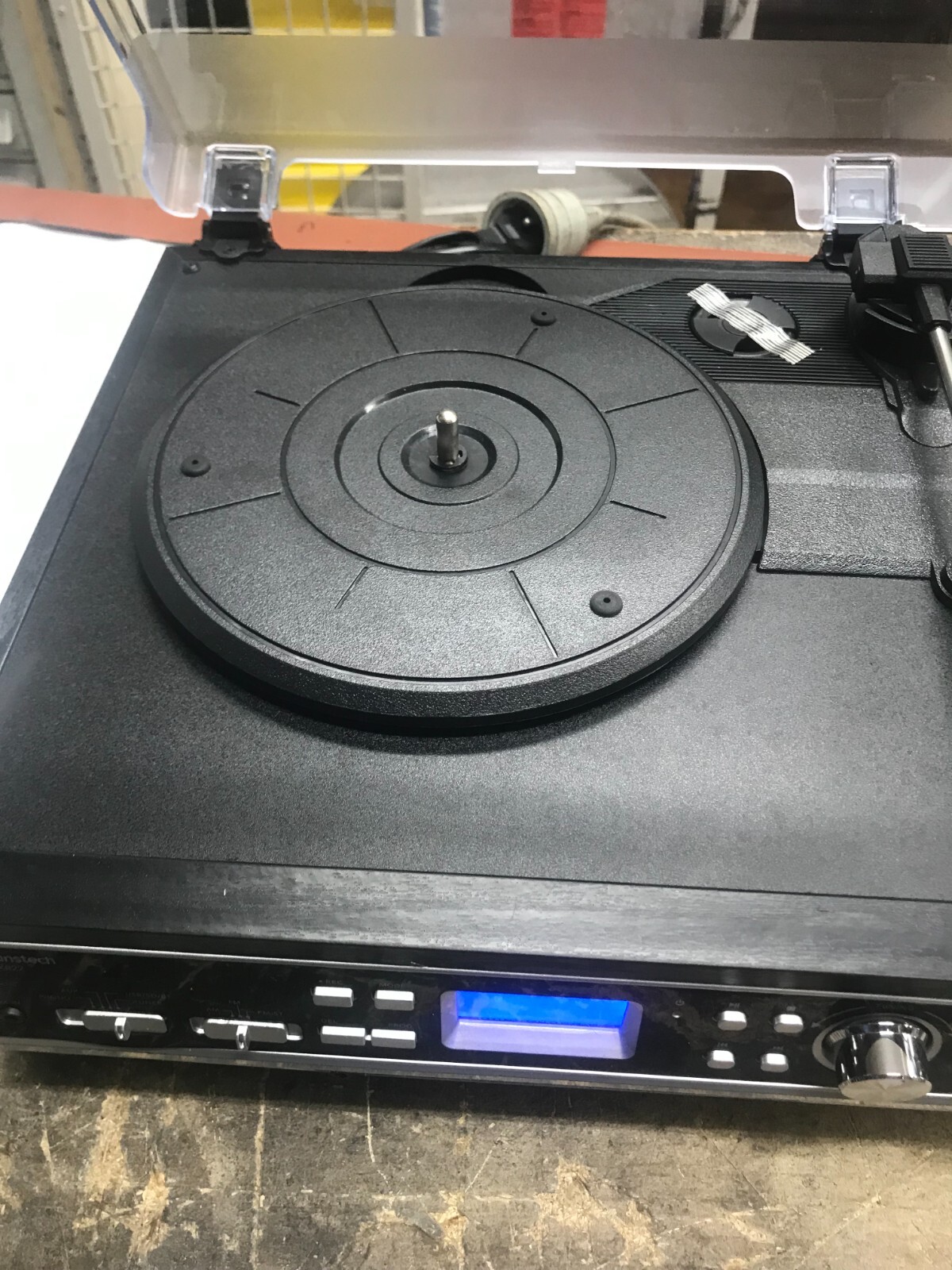 Sunstech PXR22 tourne-disque radio vinyle vintage en bois marron pour salon