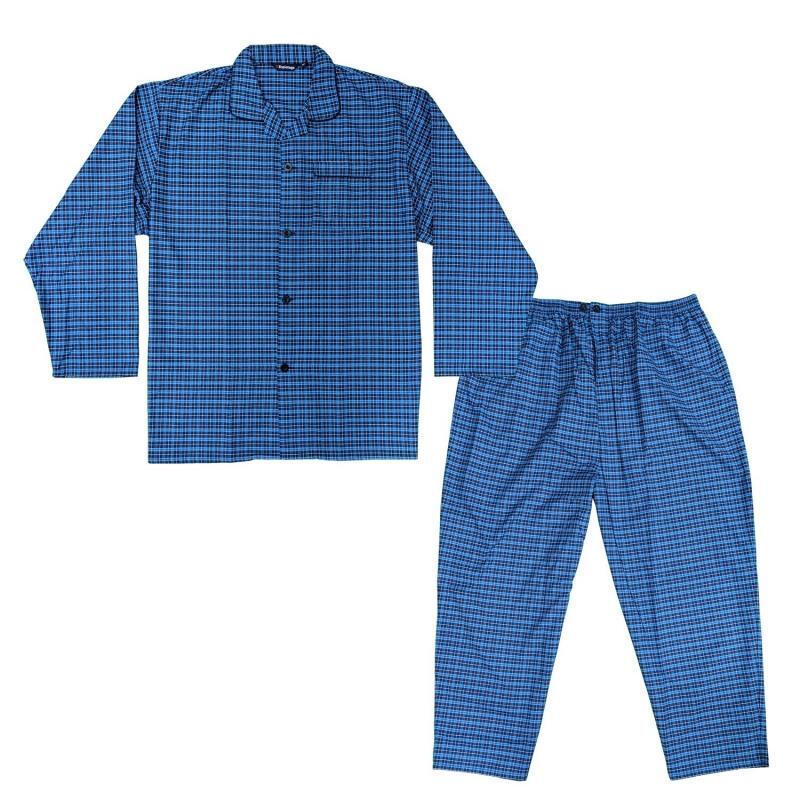 Espionage Hombre Talla Grande Polialgodón Cuadros Pijama (PJ140) Azul Marino