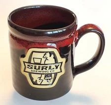Surly Brewing Co Deneen Pottery 2016 hand thrown 12 oz coffee tea mug 4" USA