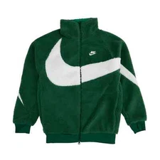 BQ6546-341 Nike Big Swoosh Reversible Boa Jacket Gorge Green Sail White