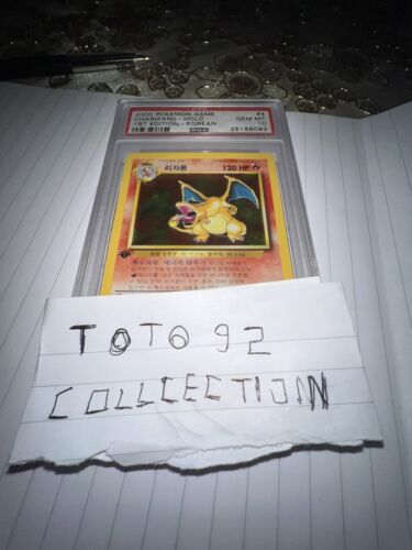 2000 Pokémon Charizard  4/102 PSA 10  HOLO 1st  édition korean Base Set POP 7 - Imagen 1 de 8