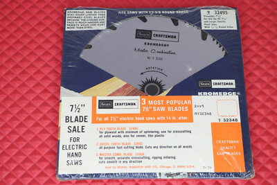 Vintage Craftsman 7-1/2'' PLY Chisel Master Combination Saw Blade USA 3 Pack