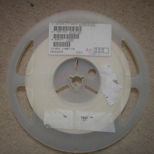 Lotto 5000 Resistenze SMD 1206 220 Ohm 1/4W 5% KOA - Bobina Intera NOS
