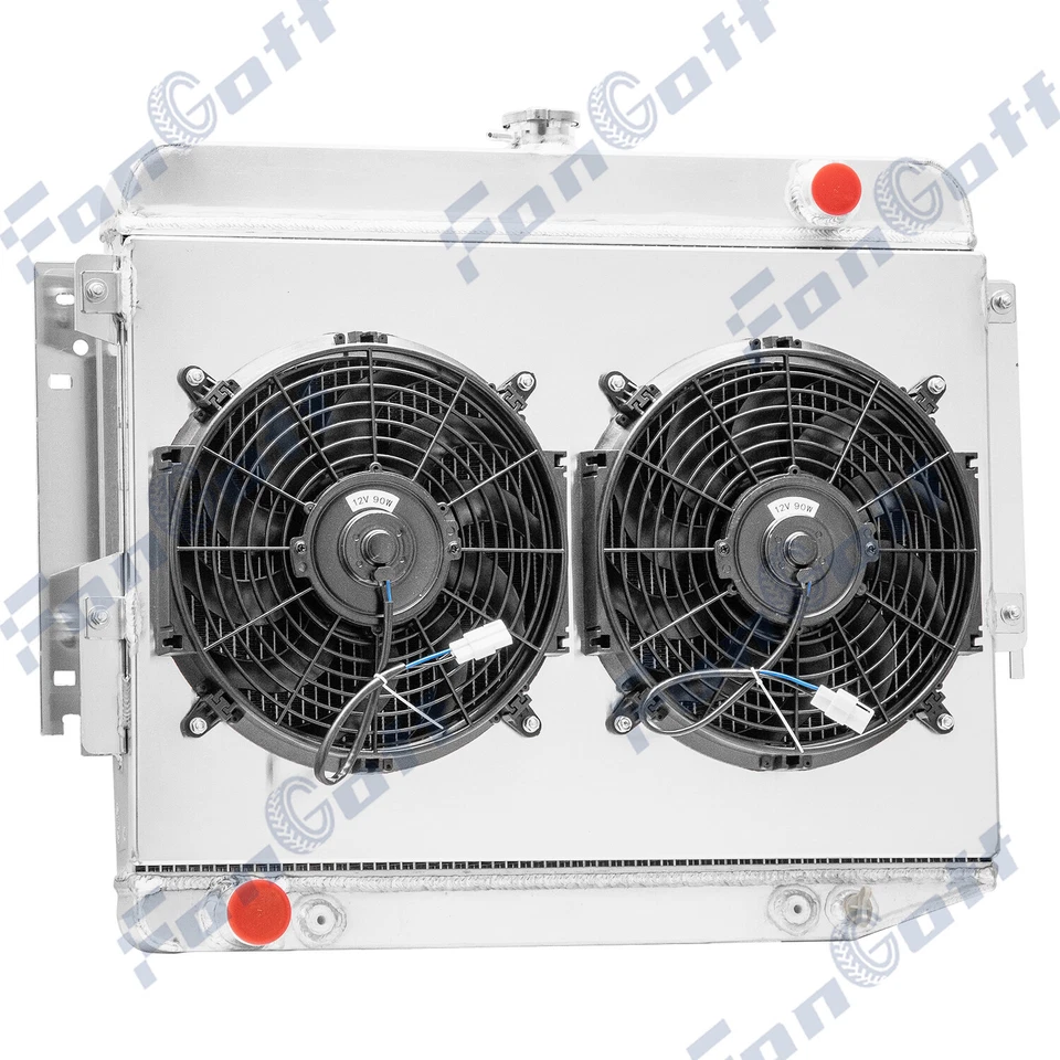 3 Row Radiator Shroud Fan Fits 1966-1969 Dodge Charger 500 R/T 7.0L 7.2L AT Foto 2 de 4