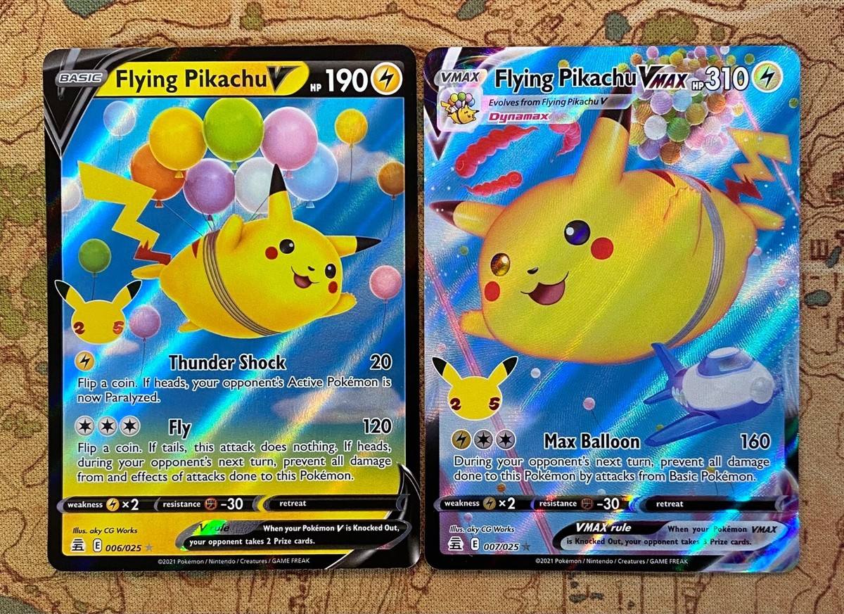 Pokemon Card TCG - Flying Pikachu V & VMAX Ultra Rare Celebrations