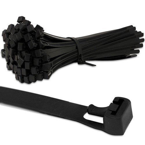 BLACK & NATURAL RELEASABLE REUSABLE STRONG CABLE ZIP TIES WRAPS *~ALL SIZES*~ - Afbeelding 1 van 6