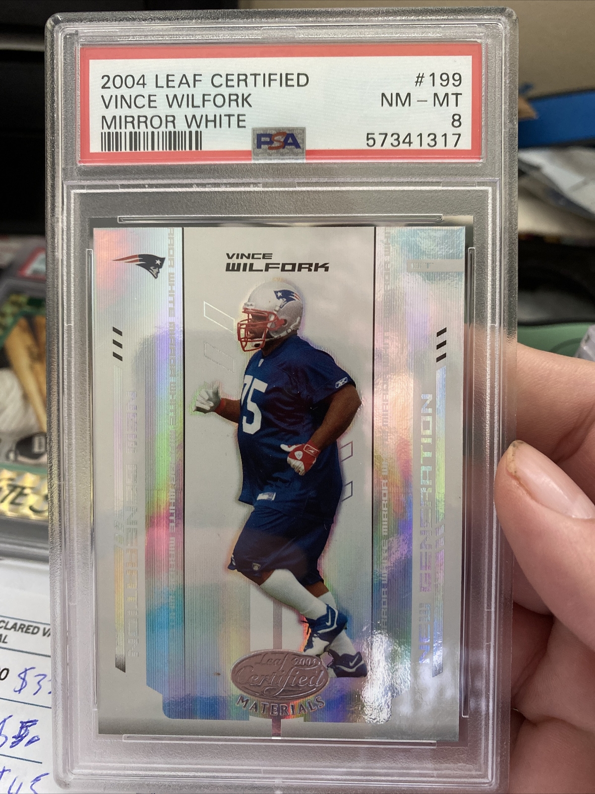 Vince Wilfork Leaf Certified Materials #199 Mirror White