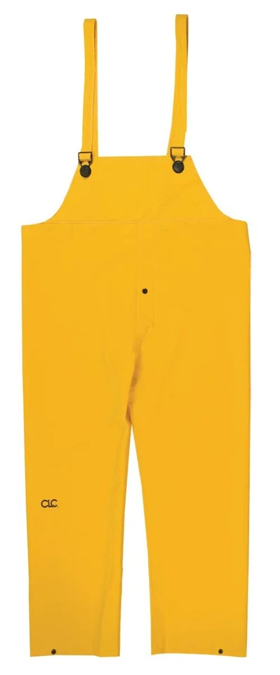 XLarge Yellow PVC Rain Suit Adjustable Overall Straps Detachable Hood Heavy Duty - Image 3 of 4