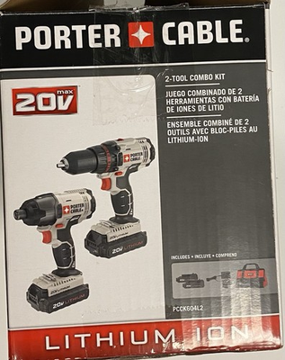 #ad #ad PORTER CABLE PCCK604L2 20V MAX 2 Tool Cordless Drill Driver and Impact Driver... $180.00